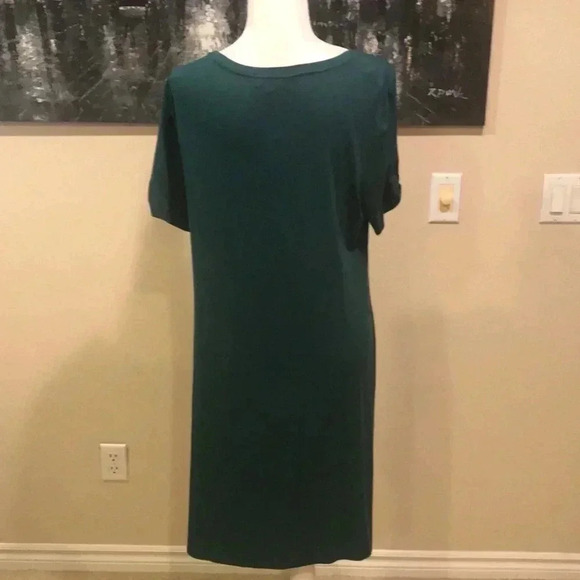 Premise Dresses Green Short Sleeve T-Shirt Styling w/gold button sleeve-XL - Picture 3 of 7